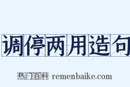 调停两用造句是什么意思的图片